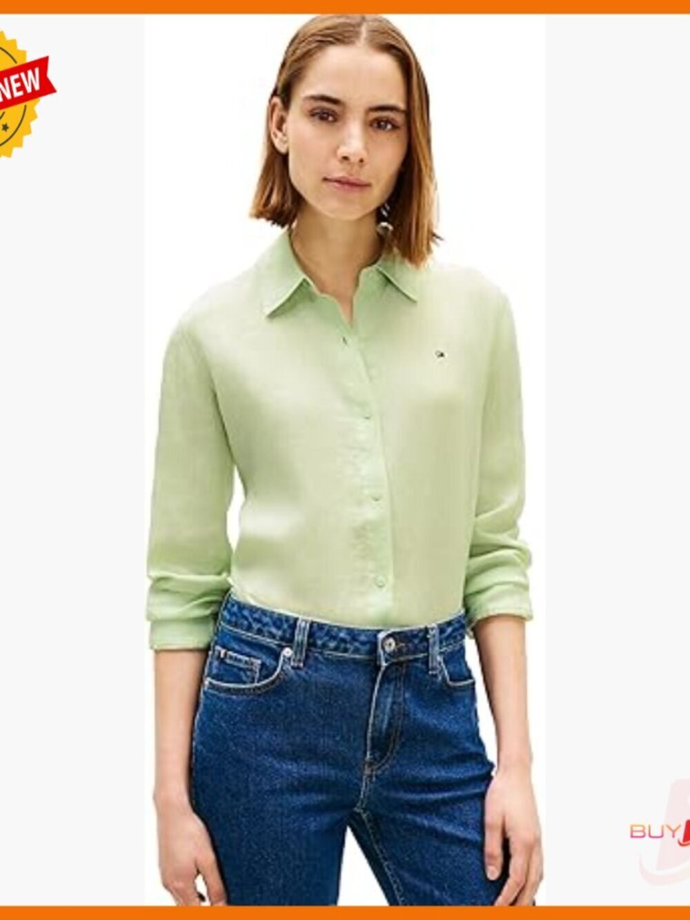 Lightweight Linen Long Sleeve Button Down Shirt Relaxed Fit Blouse